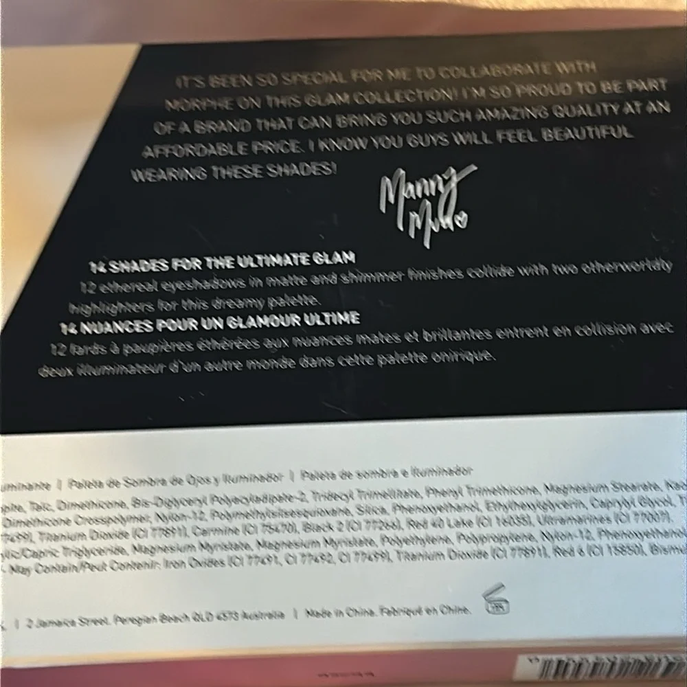 Morphe X Manny Mia Glam Palette Eyeshadow + Highlighter Palette Eyeshadow.